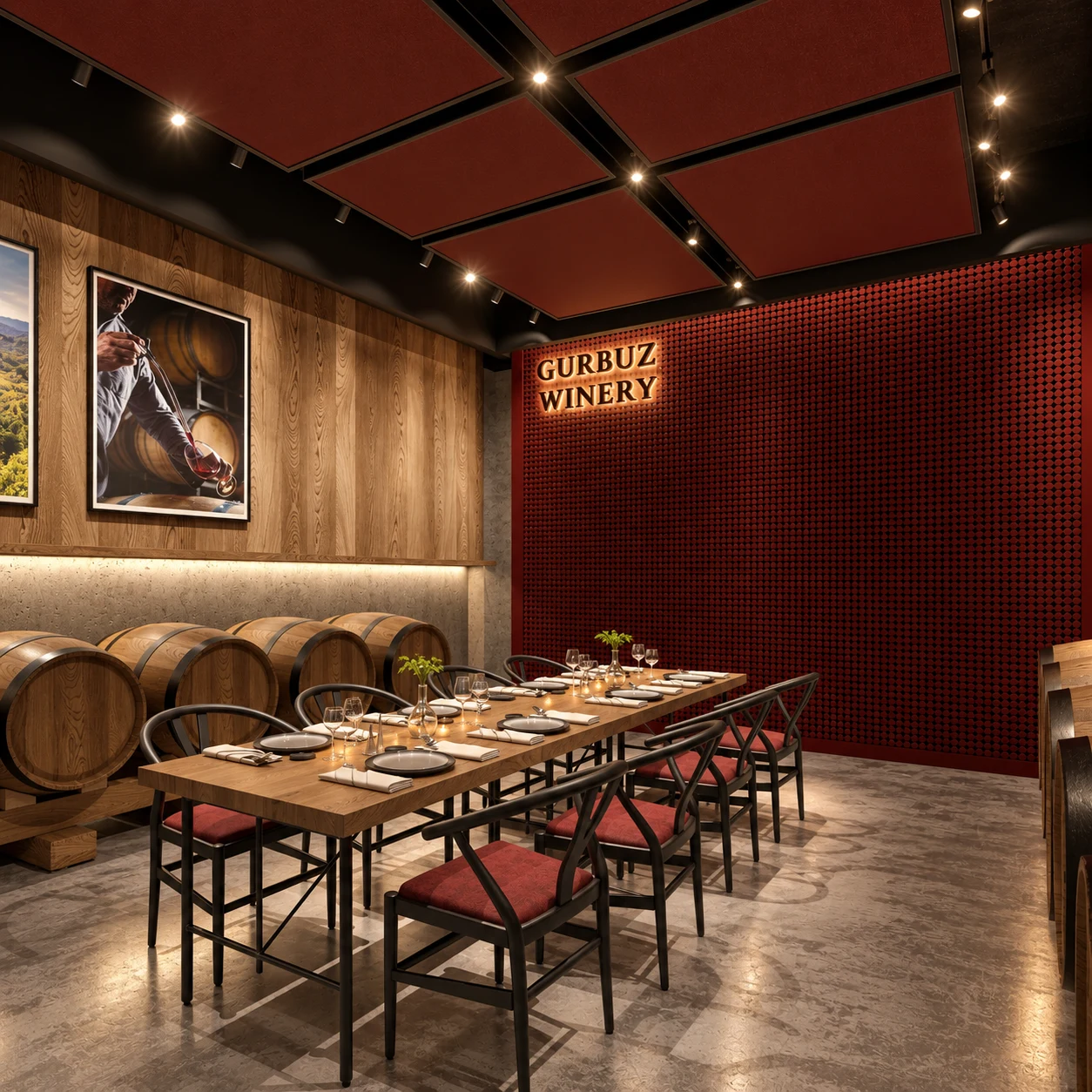 Gürbüz Winery · Mahzen — Mahzen ve restoran iç mimarisi — proje görseli 8