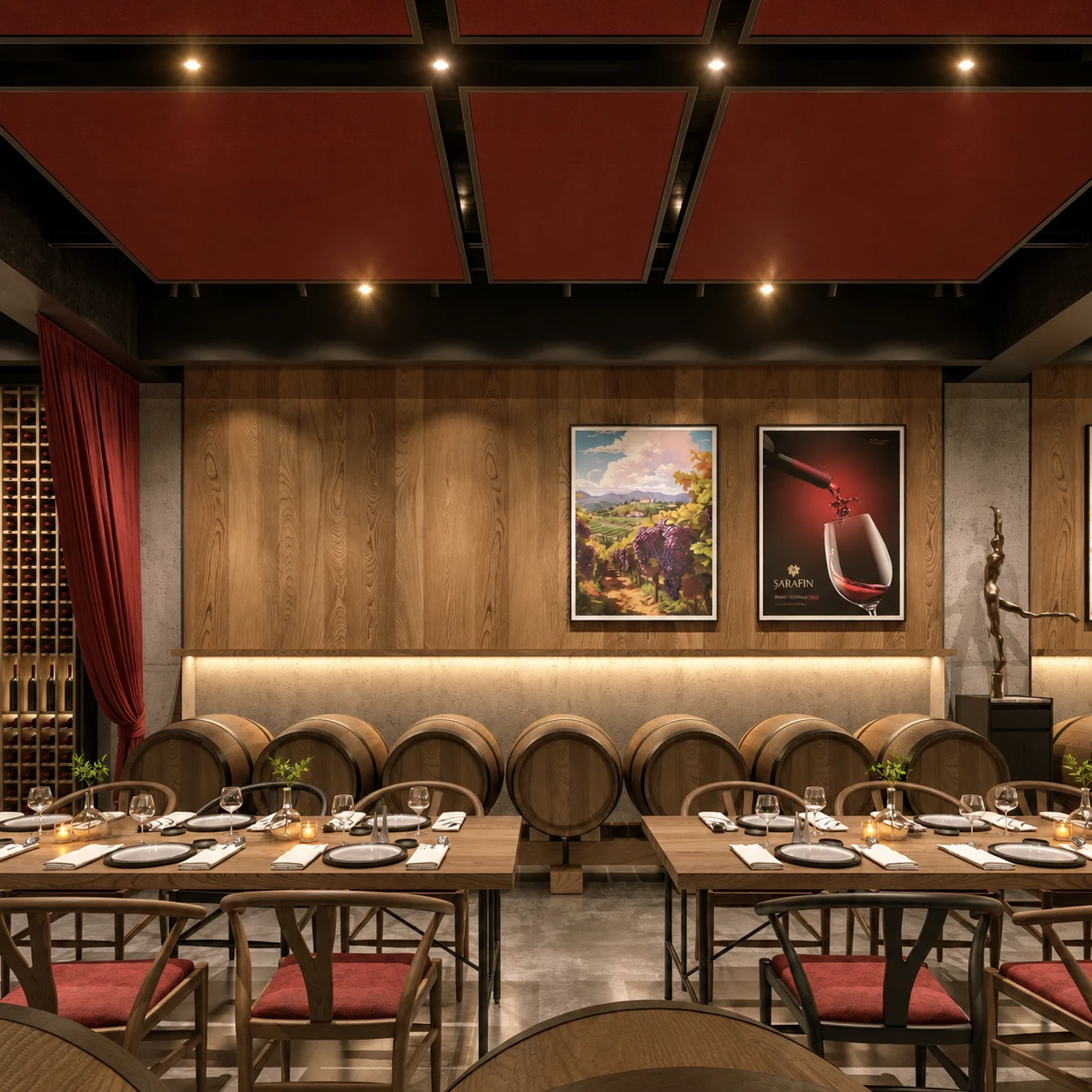 Gürbüz Winery · Mahzen — Mahzen ve restoran iç mimarisi — proje görseli 6