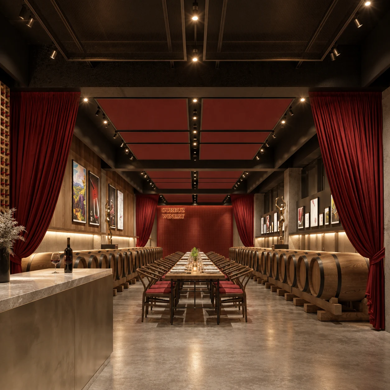 Gürbüz Winery · Mahzen — Mahzen ve restoran iç mimarisi — proje görseli 5