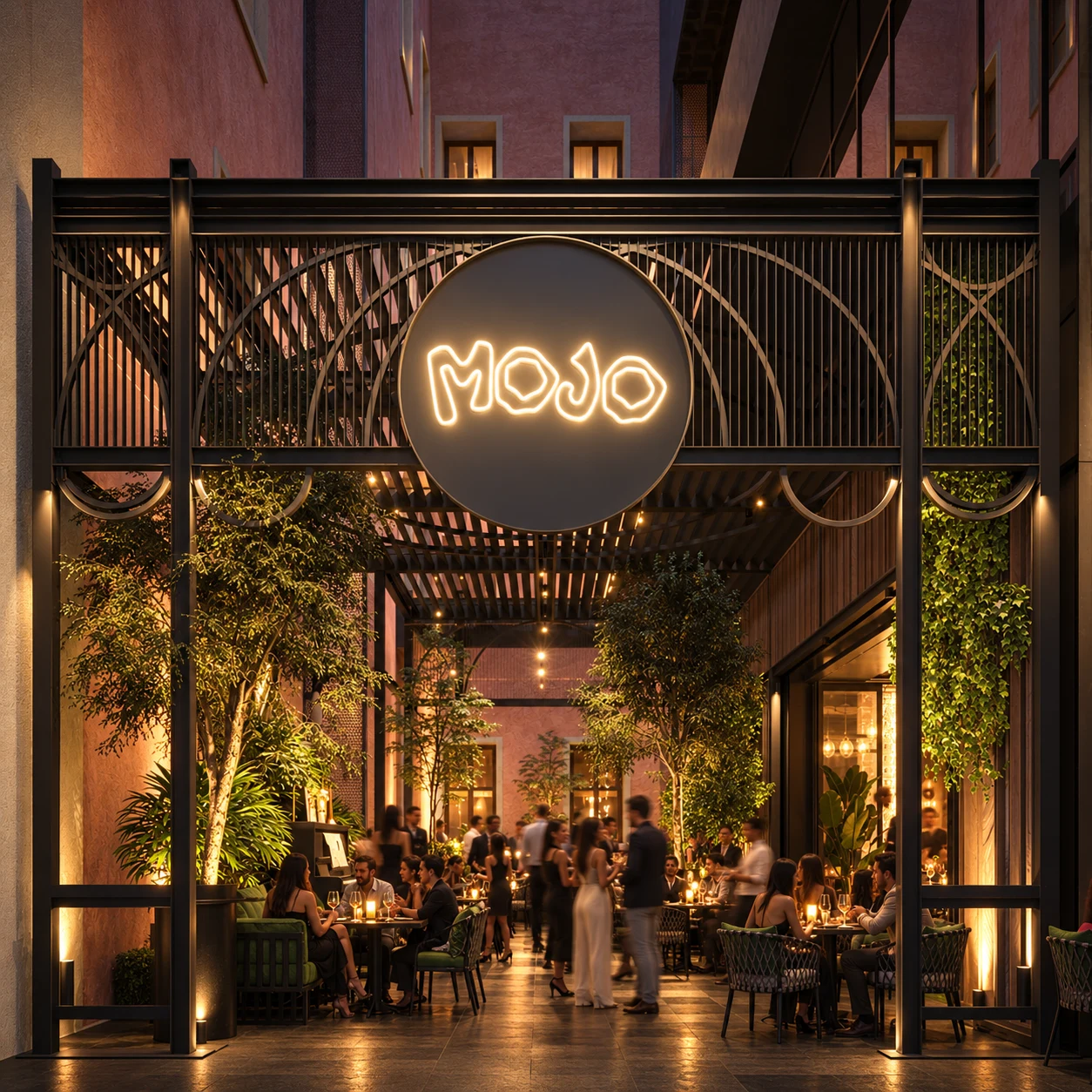 Mojo · Resto / Bar — Bahçeli restoran ve bar tasarımı